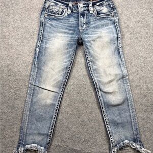 Rock Revival Light Blue Distressed Skinny Jeans